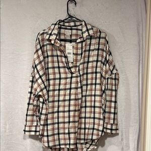 French Connection, Plaid Shirt V- cut front